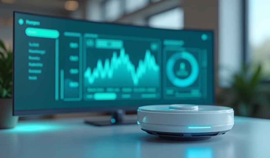 Dashboard and IoT cleaning device in modern office